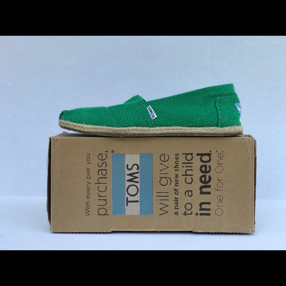 Tom’s Kelly Green Slip Ons